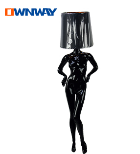 Display model with lamp shape head black female women Mannequins