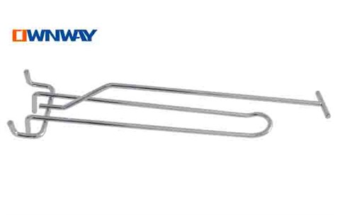 Metal double lines pegboard hook with price holderAUW04020H40S50