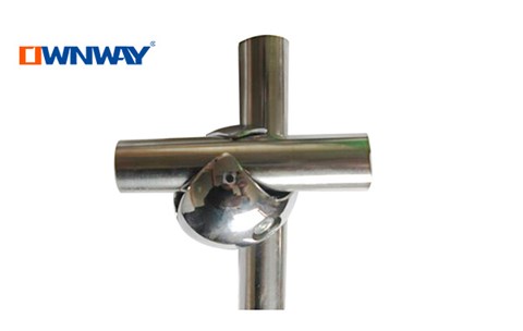 Metal chrome 2- way 25mm round tube joint