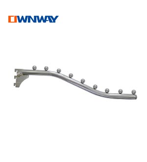 retail chrome display hook for slotted channel for supermarket