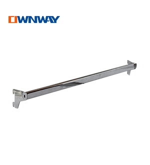 Metal chrome hanging rail for slotted channel DTH70060